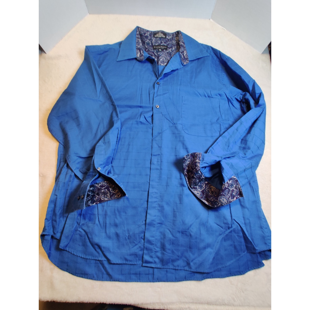 Vintage Crazyhorse Shirt Men's Size 17.5 (34-35) Blue Long Sleeve Button Up